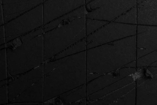 Papel Negro Fondo Abstracto Con Arañazos Pliegues Grunge Desgarrado Plegado — Foto de Stock