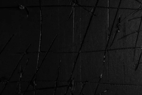 Negro Rayado Papel Viejo Agrietado Fondo Dramático Abstracto Cartón Áspero — Foto de Stock
