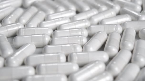 White Medicinal Capsules Close — Stock Video