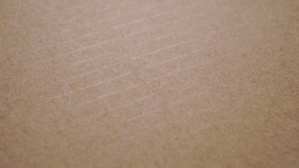 Fondo Caja Cartón Kraft Reciclado Macro Rotación Lenta Papel Embalaje — Vídeo de stock