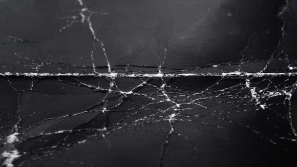 Worn Black Cardboard Wrinkles Cracks Paper Dark Abstract Background Design — Stock Video