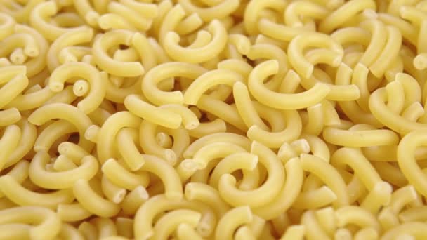 Italiensk Obbetti Pasta Makro Långsam Rotation Torrvete Makaroner Medelhavsköket — Stockvideo