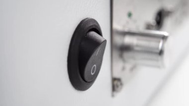 Endüstriyel alet düğmesine bas. Elektrik tedarik konsepti. Makro çekim