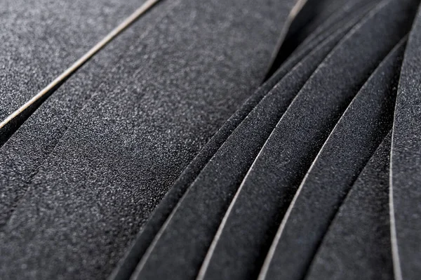 Black Rough Textured Surface Nail Files Sandpaper Strip Pedicure Manicure — Stockfoto