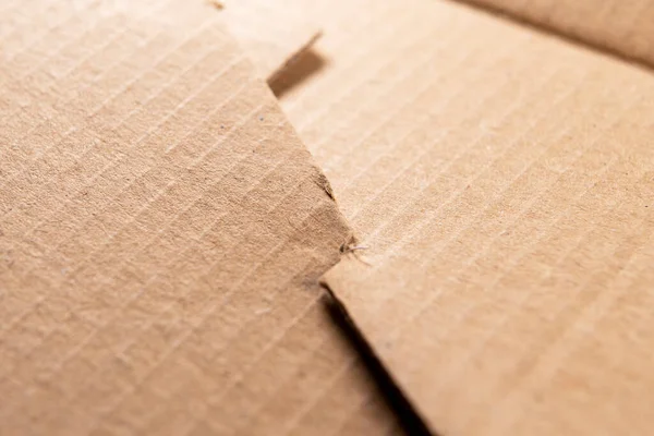 Cardboard Delivery Box Fixing Paper Folds Abstract Curve Structure Macro — Stock Photo, Image