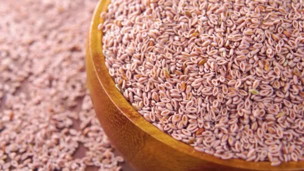 Complet Castron Rustic Supliment Nutritiv Cereale Psyllium Semințe Isabgole Indiene — Videoclip de stoc