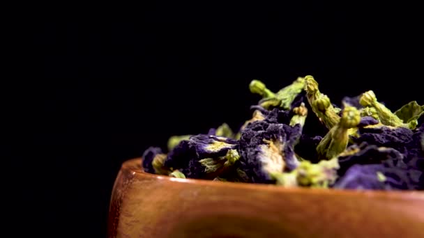 Chang Shu Dry Butterfly Flower Tea Blue Dried Clitoria Ternatea — 图库视频影像