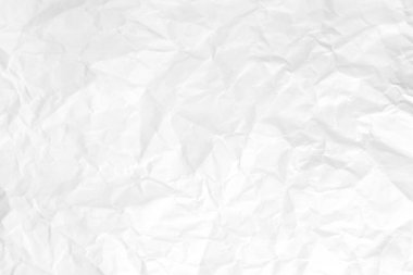 White paper wrinkled textured background. Crumpled abstract texture. Old grey parchment