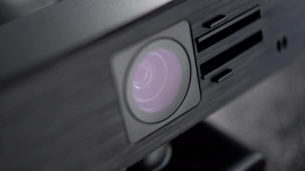 Objectif Webcam Caméra Web Noire Gros Plan Pour Streaming Chat — Video