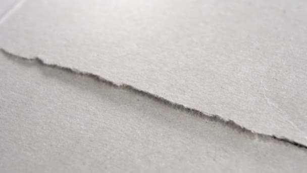 Обрізаний Сірий Паперовий Край Зрізані Картонні Шари Макро Обертання Абстрактний — стокове відео