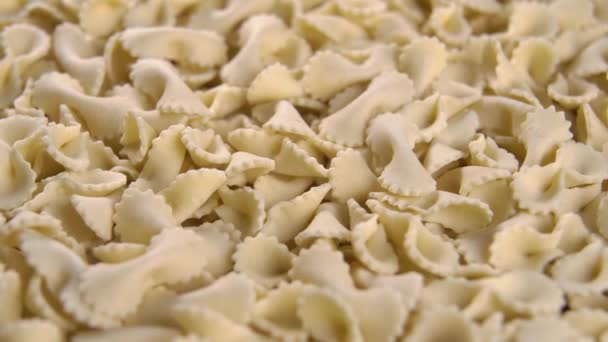 Buga Slips Italiensk Okokt Pasta Makro Rotation Köksingrediens Från Medelhavsområdet — Stockvideo