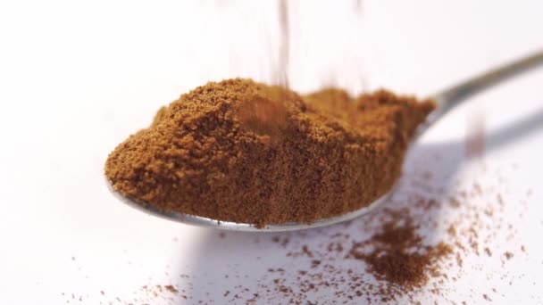 Instant Roasted Chicory Root Powder Cereal Additives Replace Traditional Coffee — Stock Video