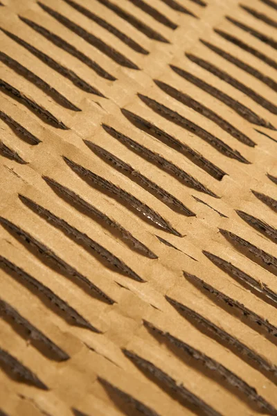 Perforated Wrapping Recycled Brown Paper Corrugated Grunge Eco Material Geometrical — Stock Photo, Image