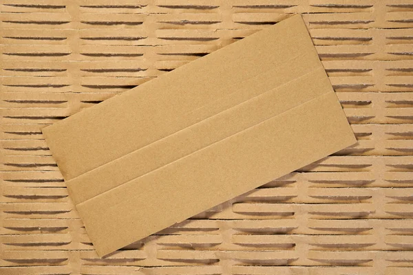 Perforated Wrapping Recycled Brown Paper Blank Address Card Empty Brown — Stock Photo, Image