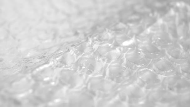 Polyethylene Packaging Bubble Wrap Texture Macro Rotation — Stock Video