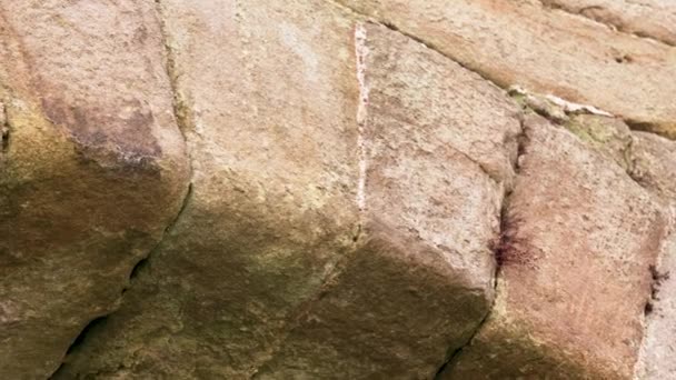 Ancient Antique Stone Grunge Arch Blocks Close Medieval European Architecture — ストック動画