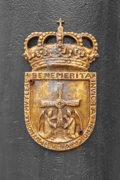 Spain Oviedo July 2022 Shield Coat Arms Capital Province Asturias Stock Photo