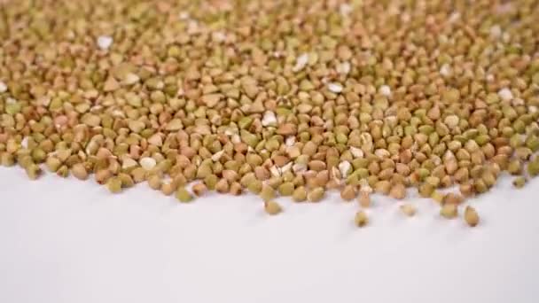 Shaking Whole Grain Buckwheat Seeds Cleaning Slow Motion White Industrial — Stok video