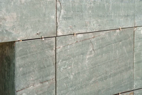 Facade Rough Cracked Tiles Made Graphite Slate Natural Stone Seam — Stock Photo, Image