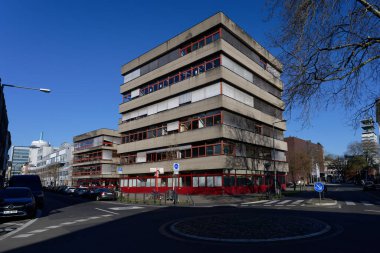 Köln, Almanya, Mart, 03 2022: Kolonya 'daki merkez kütüphane binası.