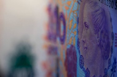Eva Peron 'un görüntüsüne sahip 100 peso banknot