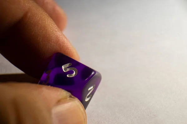 Transparent Violet Ten Sided Dice — Stock Photo, Image