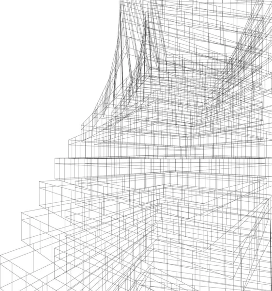 Abstracte Architectonische Kunst Digitaal Behang — Stockvector