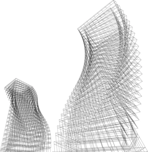 Abstrakt Arkitektonisk Konst Digital Tapet — Stock vektor