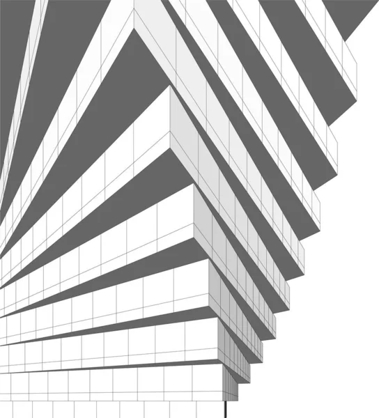 Arte Arquitectónico Papel Pintado Digital — Vector de stock