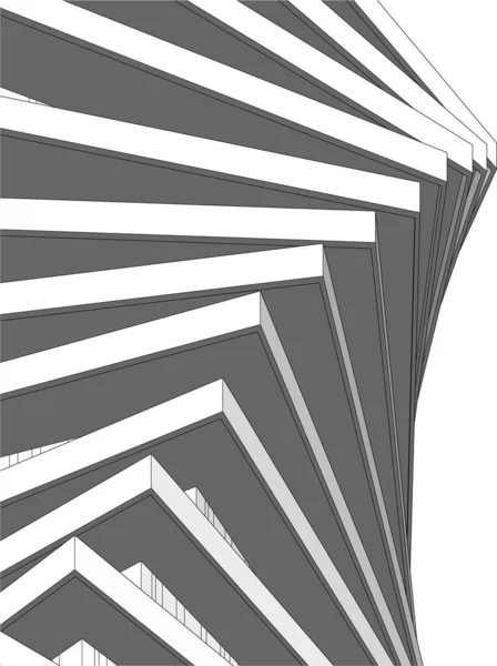 Arte Arquitectónico Papel Pintado Digital — Vector de stock