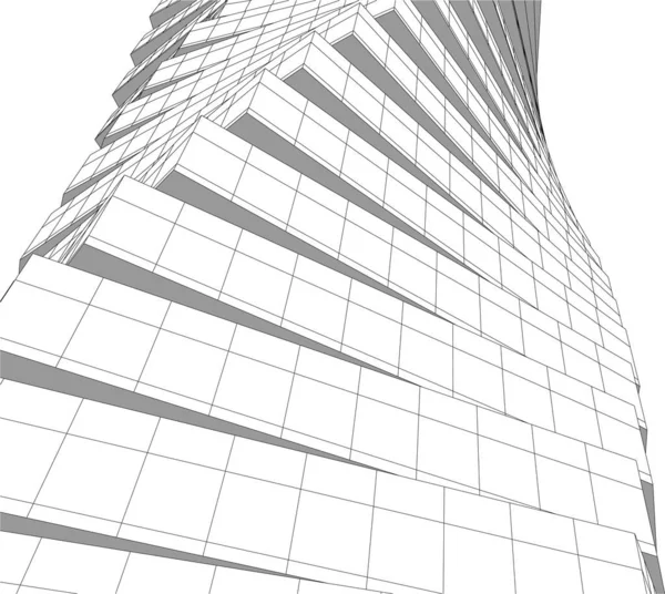 Arte Arquitectónico Abstracto Papel Pintado Digital — Vector de stock