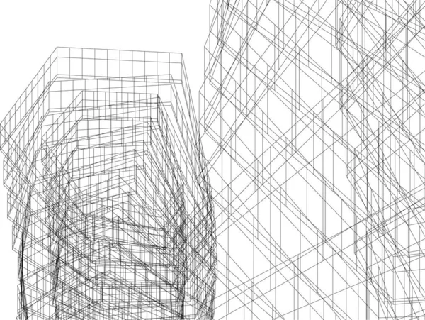 Абстрактное Архитектурное Искусство Цифровые Обои — стоковый вектор