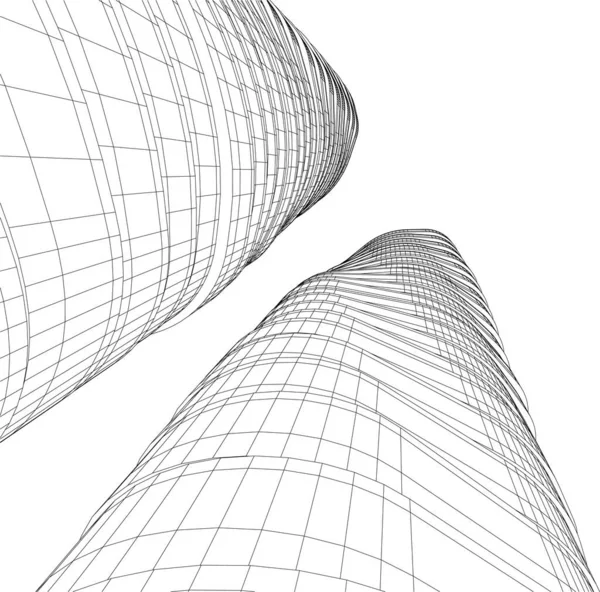Абстрактное Архитектурное Искусство Цифровые Обои — стоковый вектор