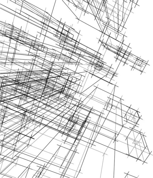 Abstracte Architectonische Kunst Digitaal Behang — Stockvector