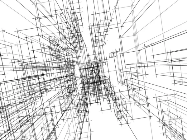 Abstrakcyjna Sztuka Architektoniczna Cyfrowa Tapeta — Wektor stockowy