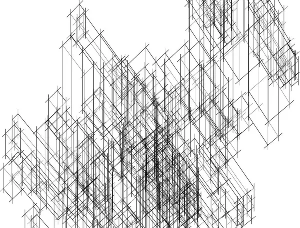 Arte Arquitectónico Abstracto Papel Pintado Digital — Vector de stock