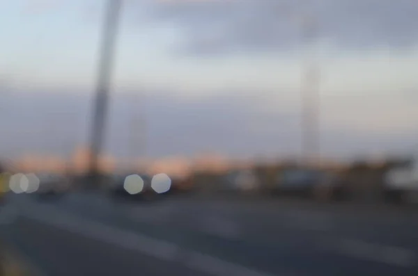 Tiro Sem Foco Carros Que Deslocam Tráfego Rodoviário Ponte — Fotografia de Stock