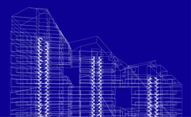 soyut mimari sanat, vektör illüstrasyonu