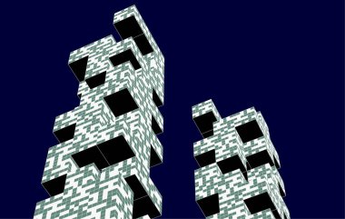 soyut mimari sanat, vektör illüstrasyonu