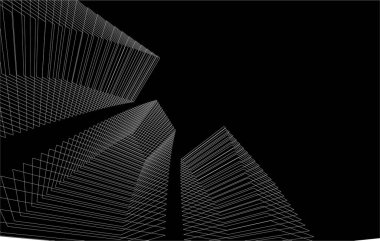 3d mimari sanat, vektör illüstrasyonu
