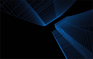 3d mimari sanat, vektör illüstrasyonu