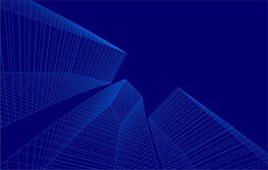 3d mimari sanat, vektör illüstrasyonu