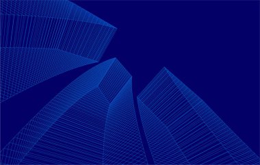 3d mimari sanat, vektör illüstrasyonu