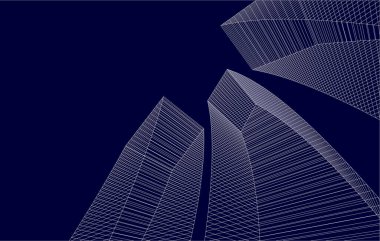 3d mimari sanat, vektör illüstrasyonu