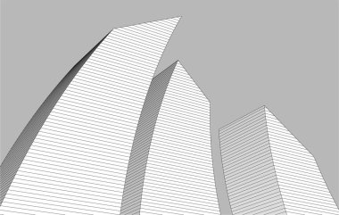 3d mimari sanat, vektör illüstrasyonu