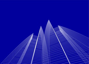 3d mimari sanat, vektör illüstrasyonu