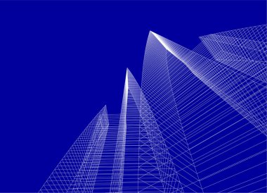 3d mimari sanat, vektör illüstrasyonu