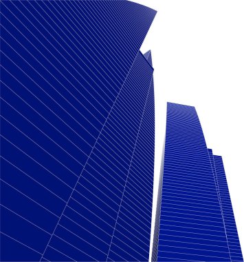 3d mimari sanat, vektör illüstrasyonu