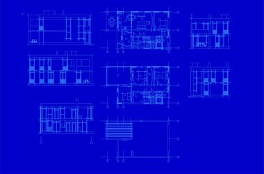 mimari proje şeması, vektör illüstrasyonu