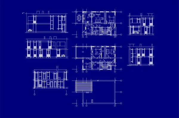 Архитектурная Схема Проекта Векторная Иллюстрация — стоковый вектор